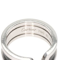 Cartier C2 Black Lacquer #53 Ring, 18K White Gold, Women's, CARTIER