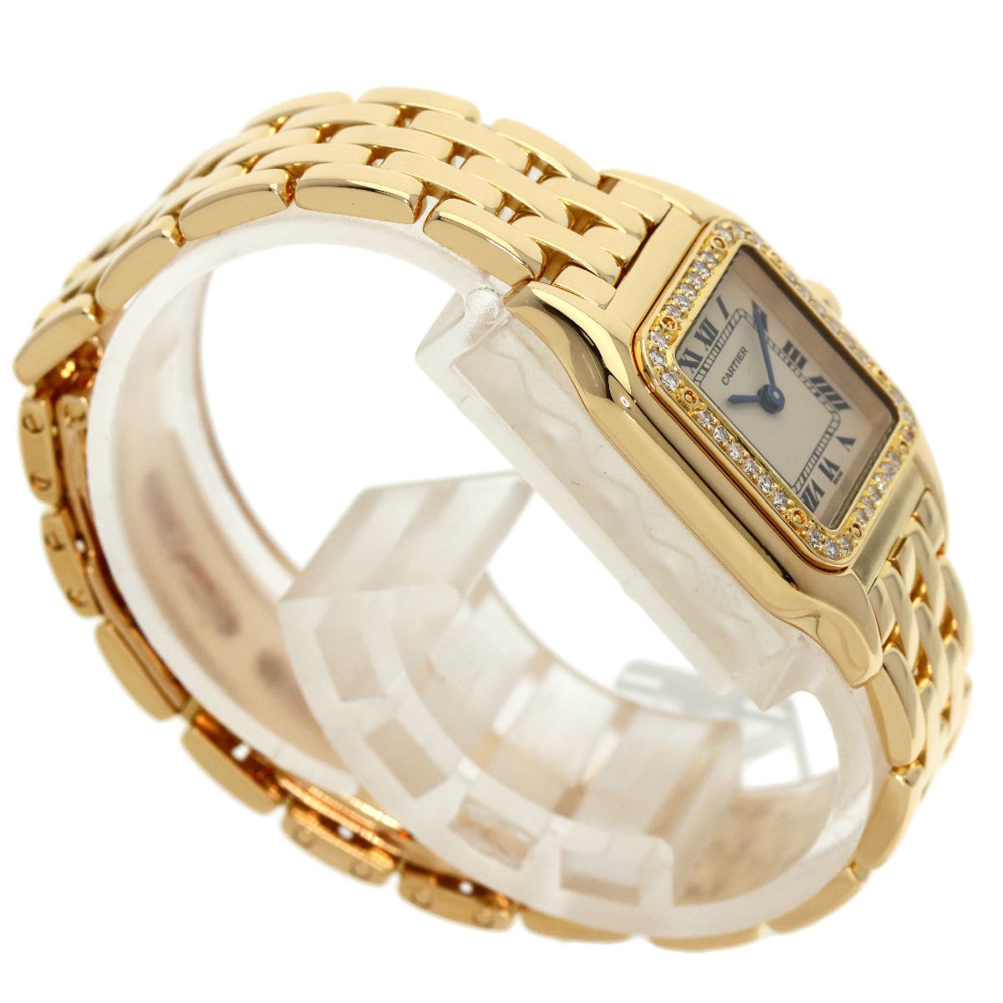 Cartier WJPM0015 Panthere SM Bezel Diamond Watch K18 Yellow Gold K18YG Women's CARTIER