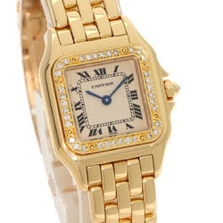 Cartier WJPM0015 Panthere SM Bezel Diamond Watch K18 Yellow Gold K18YG Women's CARTIER