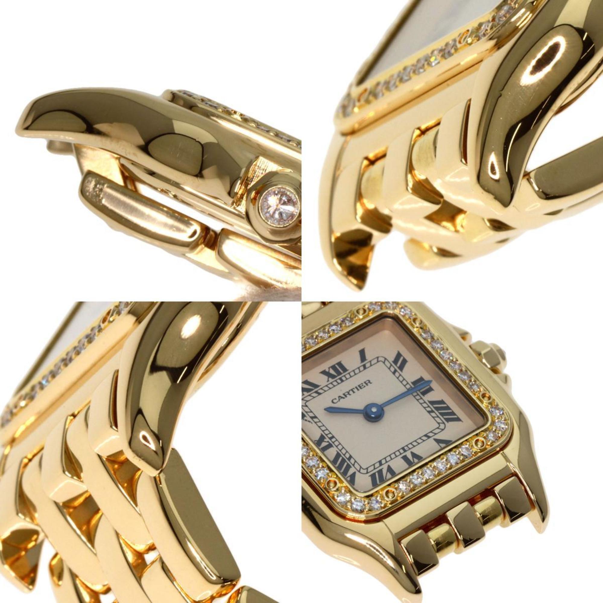 Cartier WJPM0015 Panthere SM Bezel Diamond Watch K18 Yellow Gold K18YG Women's CARTIER