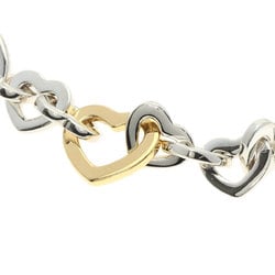 Tiffany & Co. Heart Link Bracelet, Silver, K18YG, Women's, TIFFANY