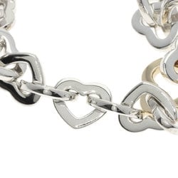 Tiffany & Co. Heart Link Bracelet, Silver, K18YG, Women's, TIFFANY