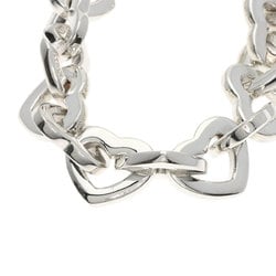 Tiffany & Co. Heart Link Bracelet, Silver, K18YG, Women's, TIFFANY