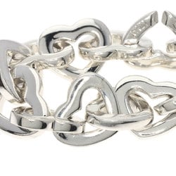 Tiffany & Co. Heart Link Bracelet, Silver, K18YG, Women's, TIFFANY