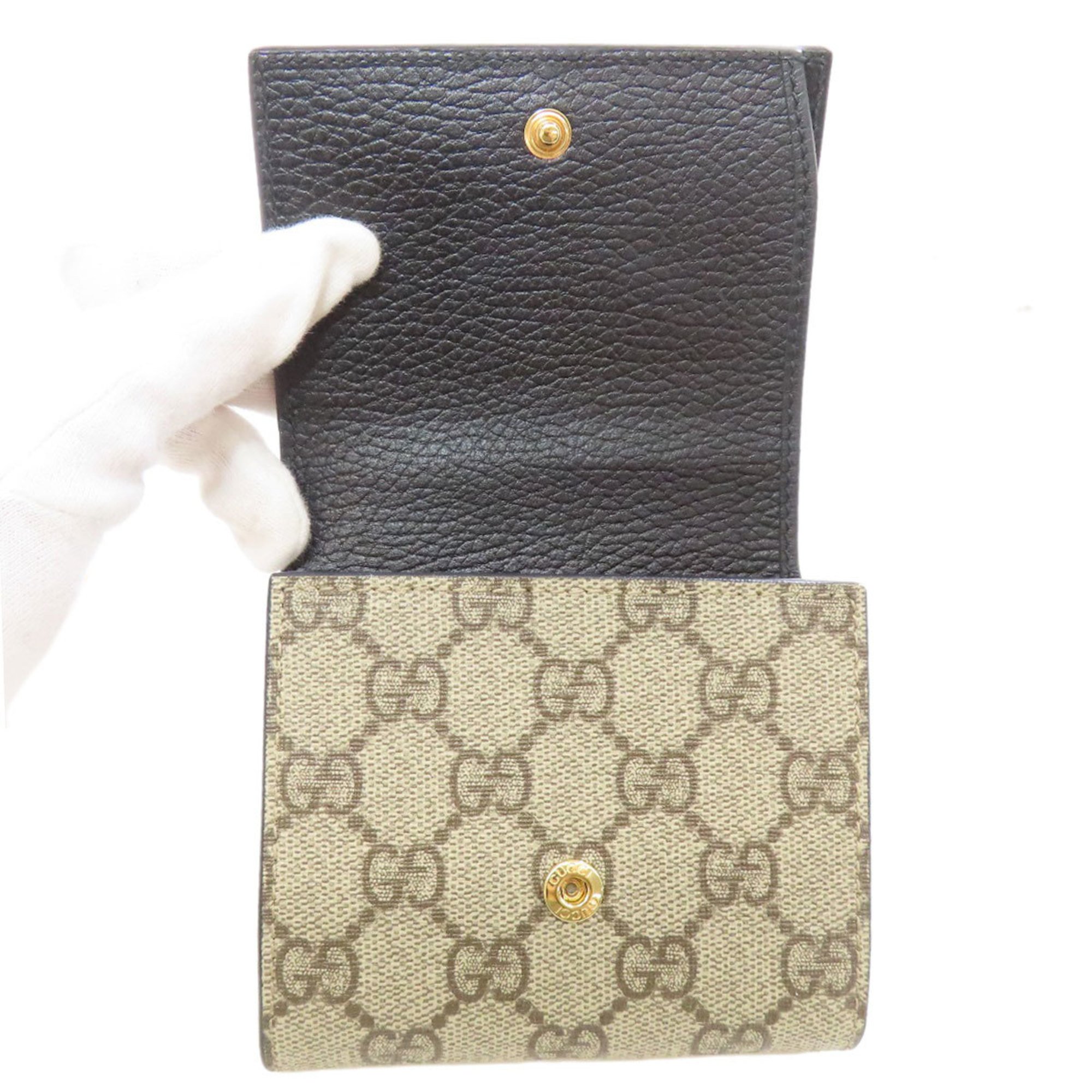 Gucci 598587 Double G Bicolor Medium Wallet Bi-fold Leather Women's GUCCI