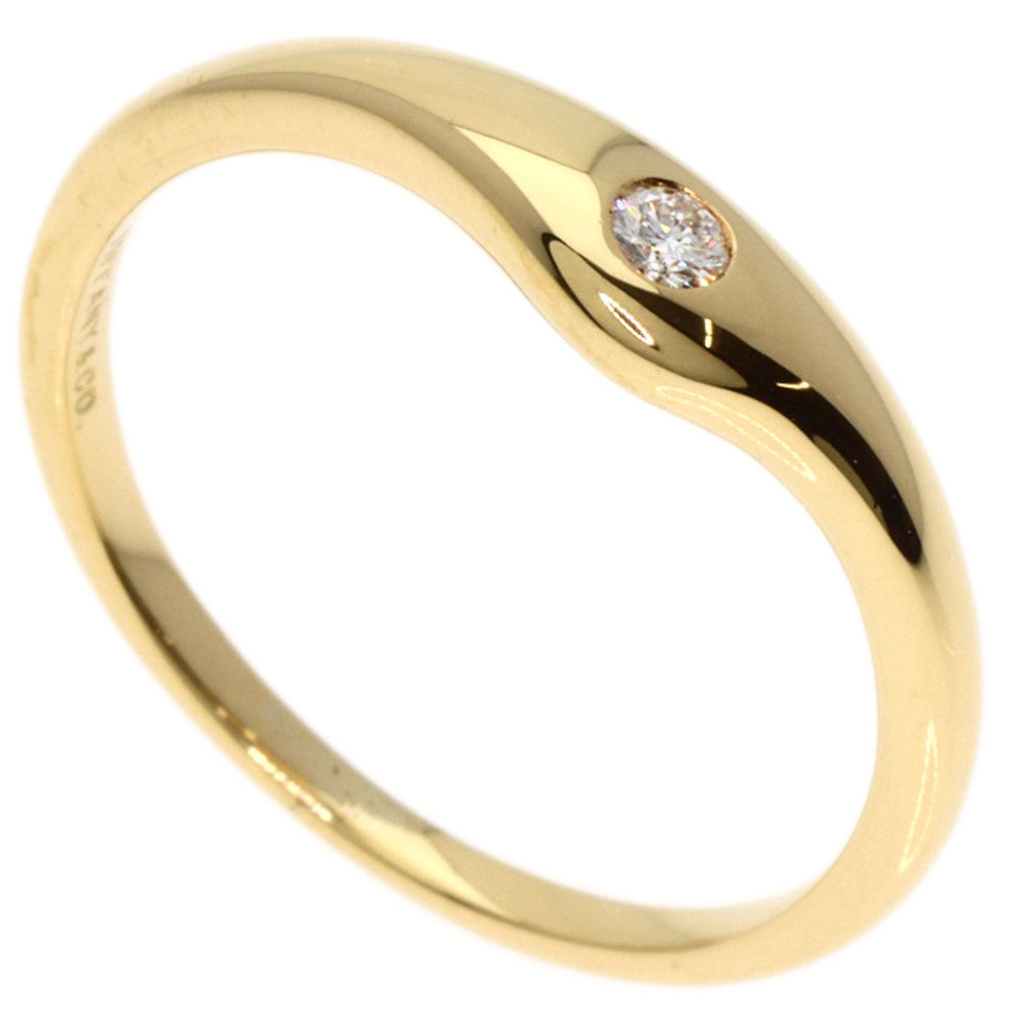 Tiffany Curved Band 1P Diamond Ring, 18K Yellow Gold, Women's, TIFFANY&Co.