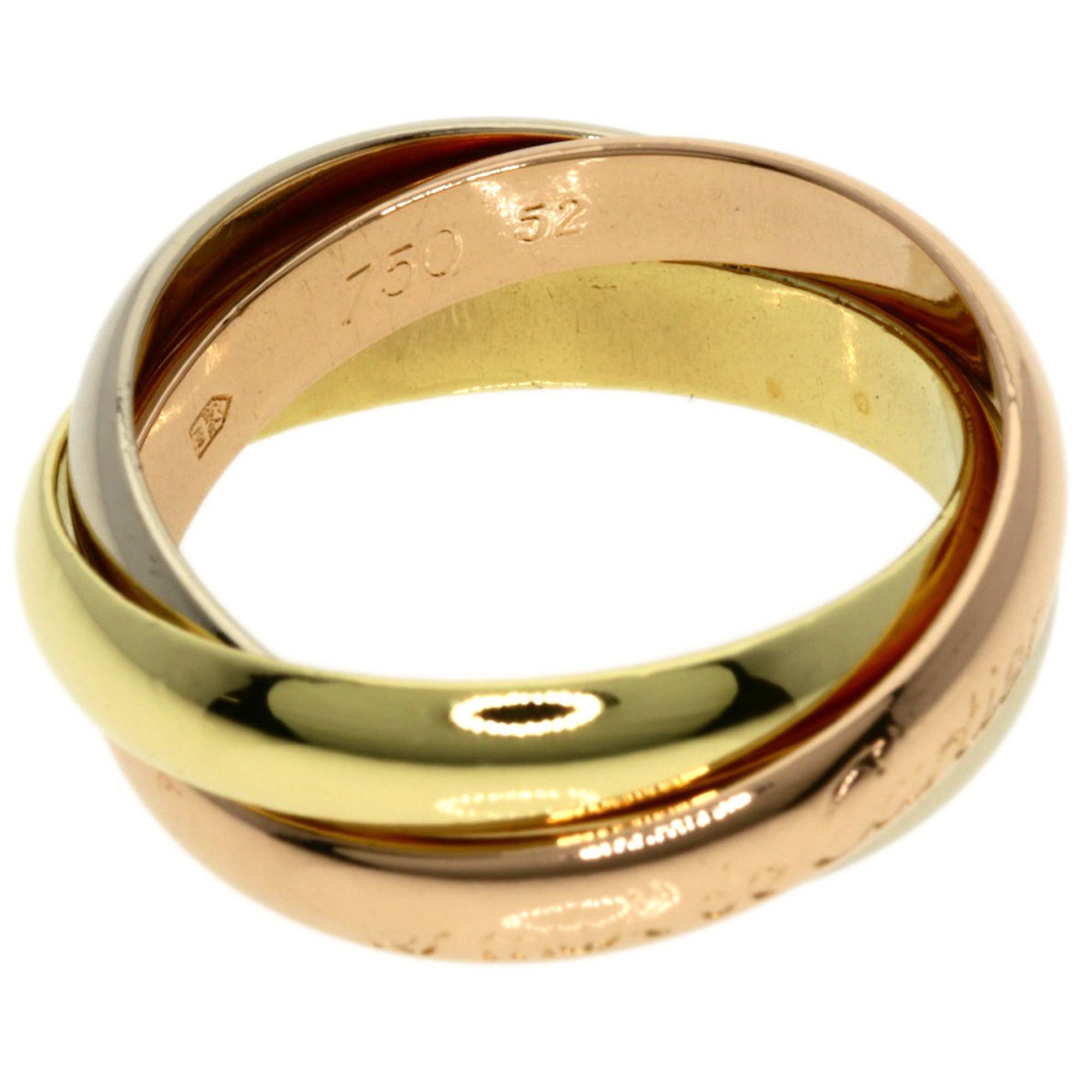 Cartier Trinity #52 Ring, K18 Yellow Gold, K18WG, K18PG, Women's, CARTIER