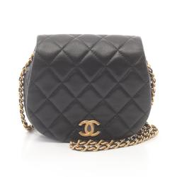 CHANEL Matelasse Shoulder Bag, Lambskin, Women's, Black