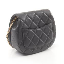 CHANEL Matelasse Shoulder Bag, Lambskin, Women's, Black