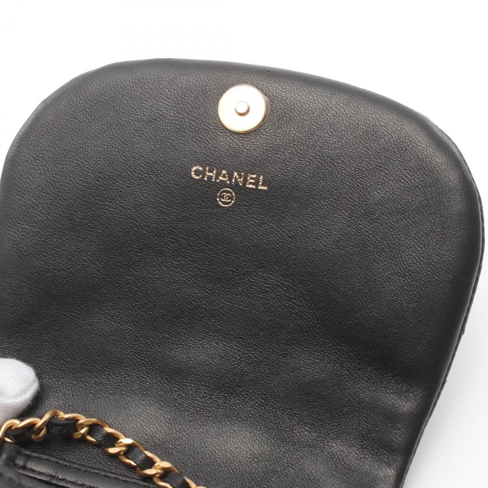 CHANEL Matelasse Shoulder Bag, Lambskin, Women's, Black