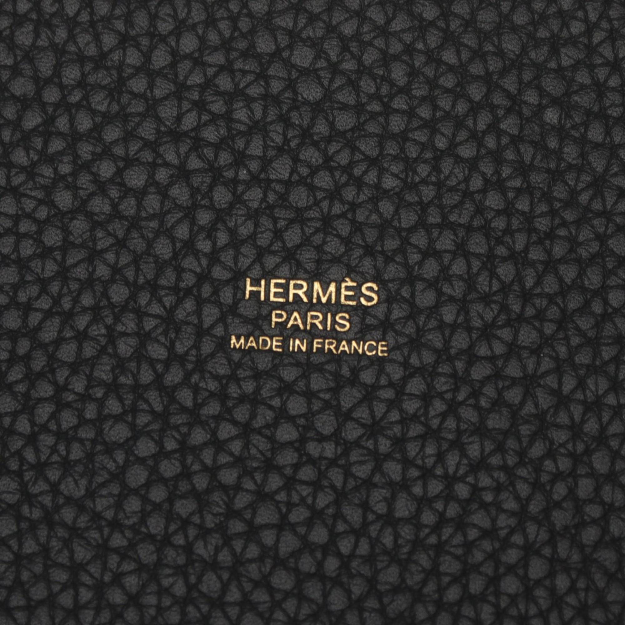 Hermes HERMES Picotin Lock MM Handbag Bag Taurillon Clemence Women's Black