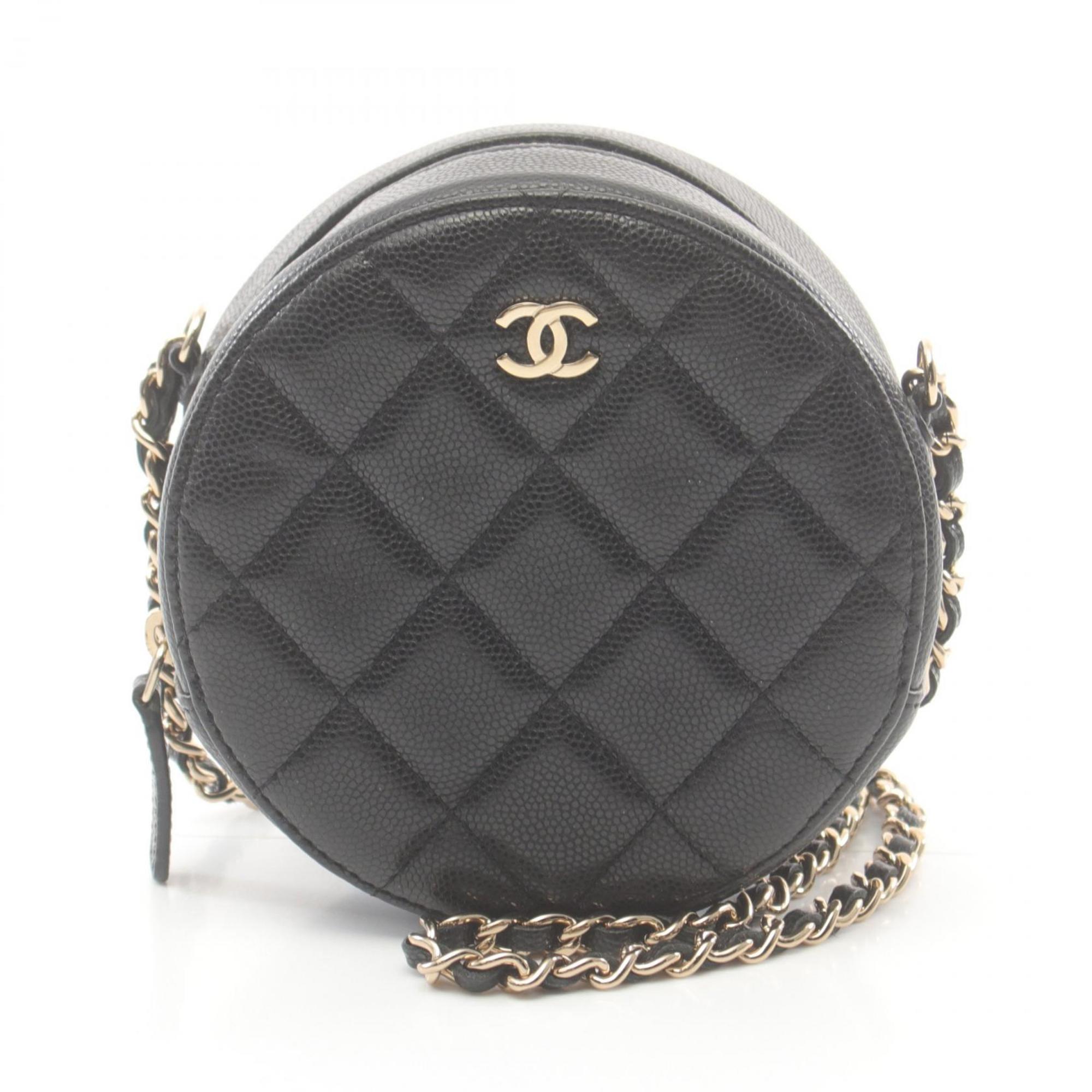 CHANEL Matelasse Shoulder Bag Caviar Skin (Grained Calf) Women's Black AP0245