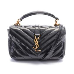 Yves Saint Laurent Saint Laurent Paris College Handbag Bag Leather Women's Black 779430DZH071000