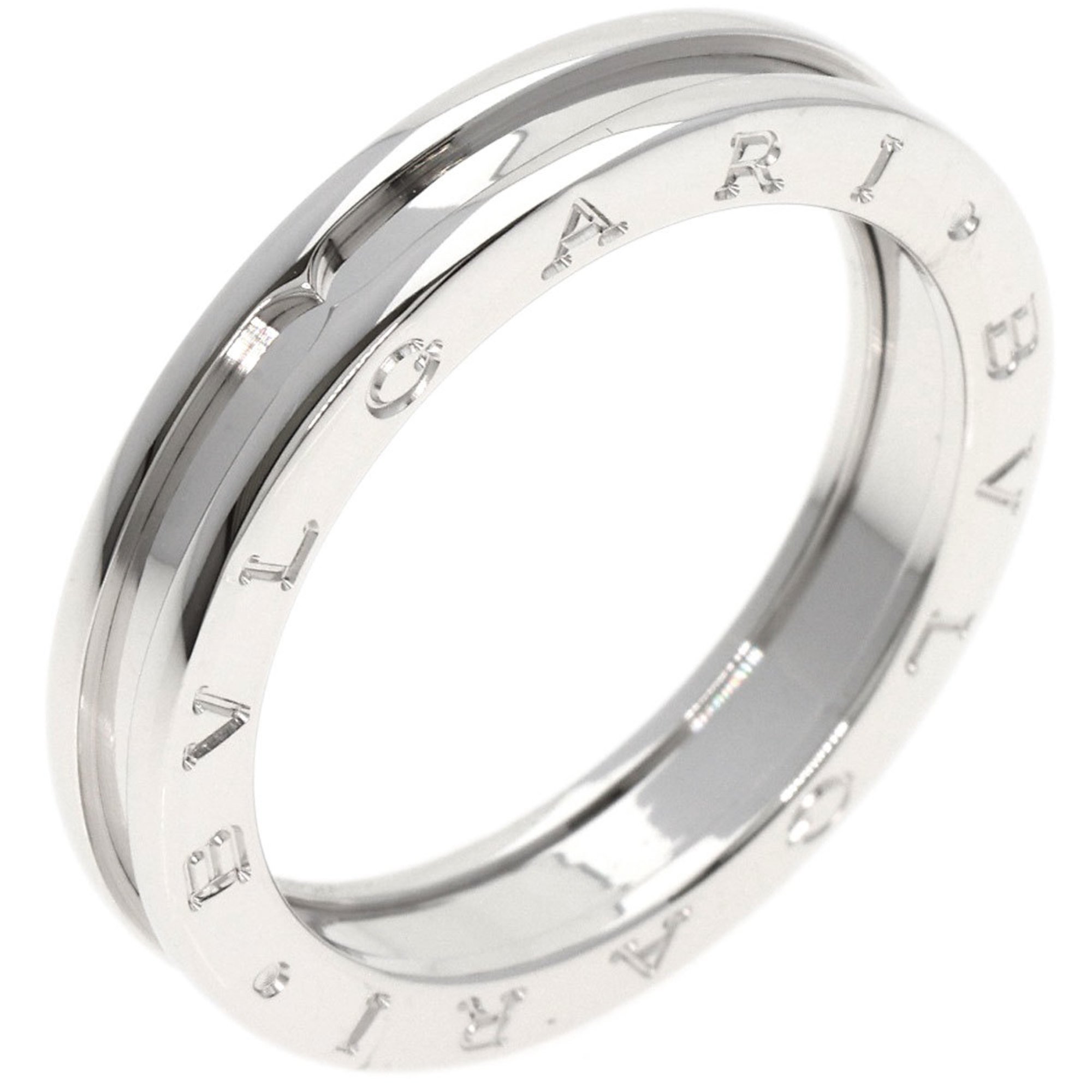 BVLGARI B-zero1 B-zero One 1 Band #65 Ring, K18 White Gold, Men's, Women's,