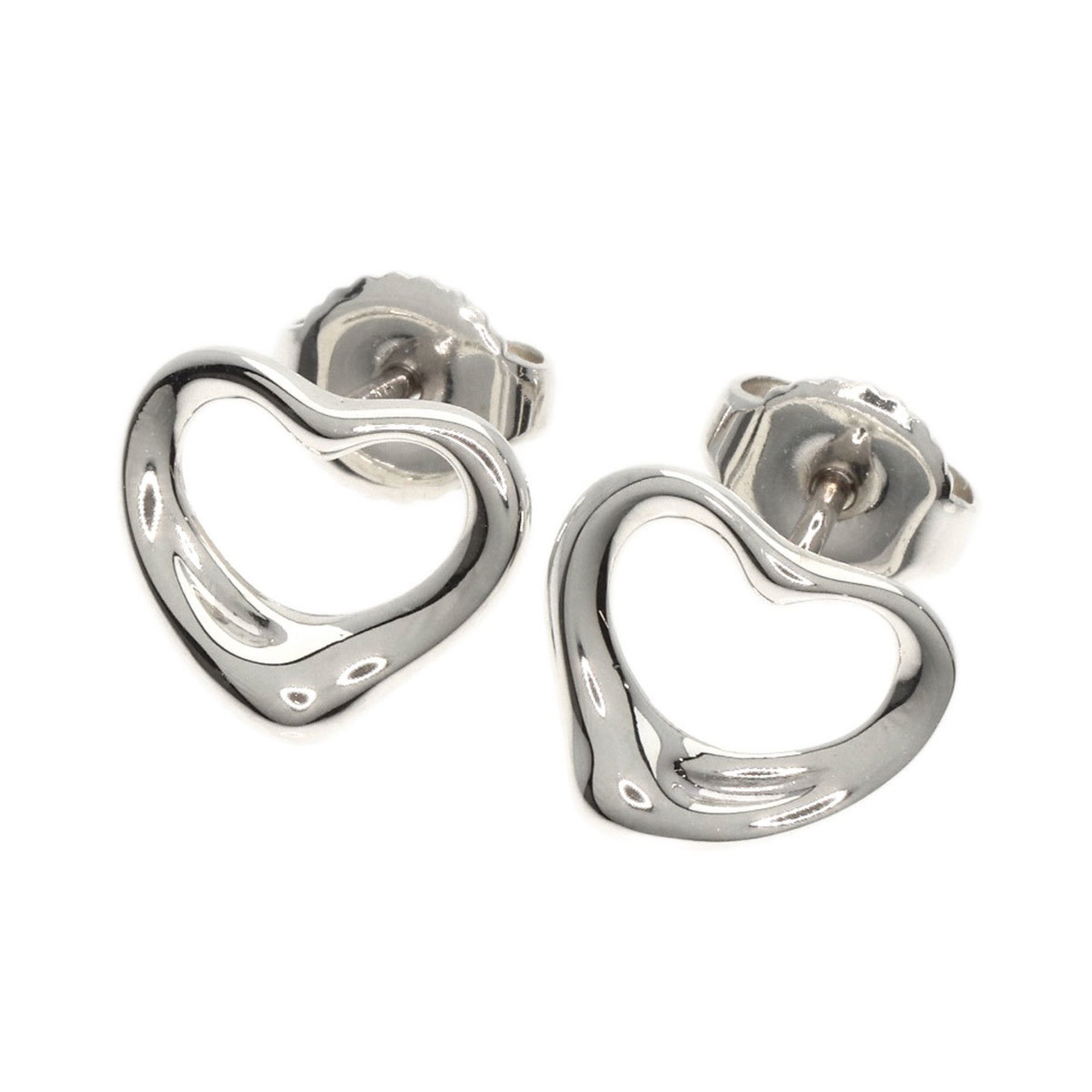 Tiffany & Co. Heart Earrings, Silver, K14WG, Women's, TIFFANY