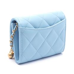 CHANEL Shoulder Bag Leather Women's Blue