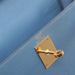 Hermes HERMES Kelly 28 Handbag Bag Epsom Leather Women's Blue