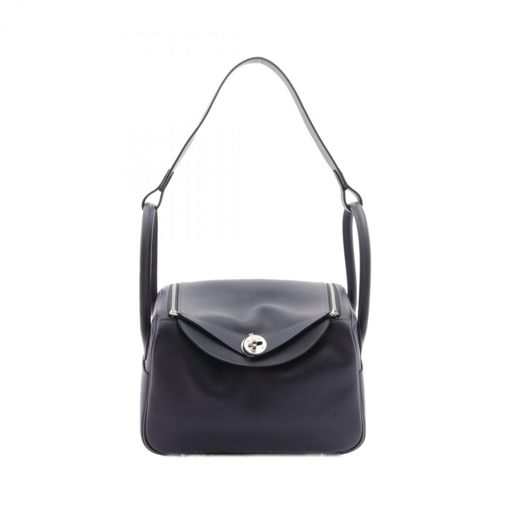 Hermes Lindy 26 Shoulder Bag, Evercolor, Women's, Navy