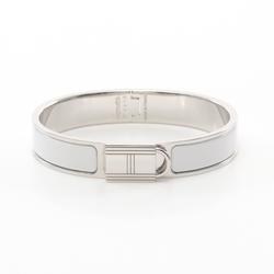 Hermes Click Cadena PM Bangle Stainless Steel Enamel Women's Silver White