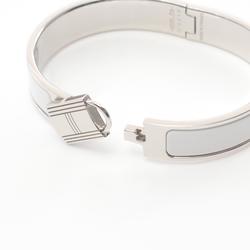 Hermes Click Cadena PM Bangle Stainless Steel Enamel Women's Silver White