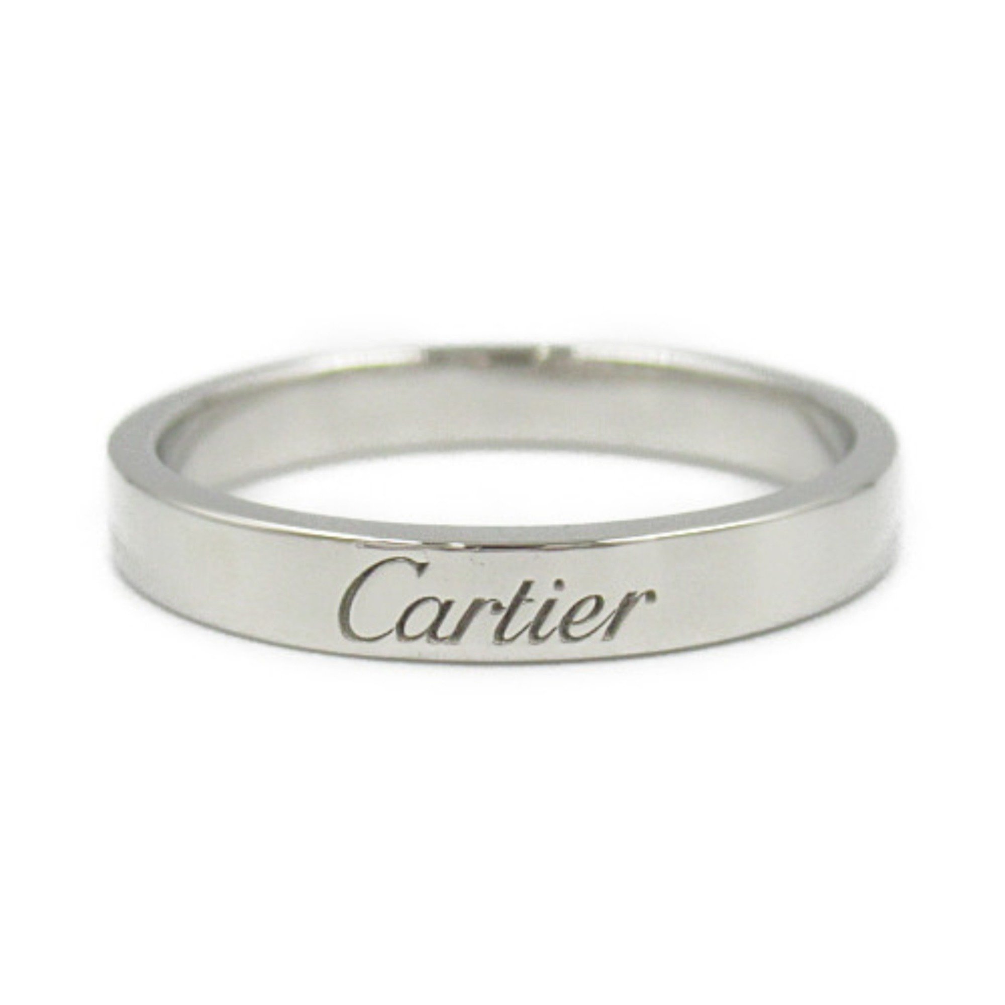 Cartier C de Wedding Ring, Pt950 Platinum, Men's, Women's, Silver, B4054056