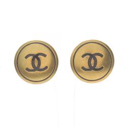 CHANEL Coco Mark Earrings GP (Gold Plated) Women's Gold Black