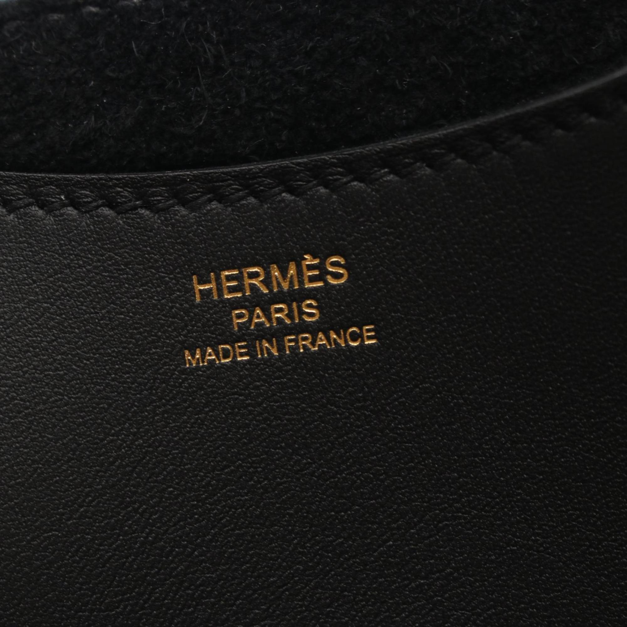 Hermes HERMES In the Loop 18 PM Handbag Bag Taurillon Clemence Swift Leather Women's Black G Hardware B Engraved