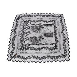 Hermes HERMES Lace Scarf Cotton Women's Black