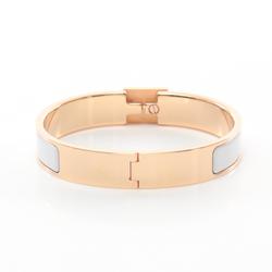 Hermes Click Cadena PM Bangle GP (Gold Plated) Enamel Women's Gold White