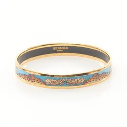 Hermes HERMES Emaille PM Bangle GP (Gold Plated) Cloisonne Women's Gold Blue Multicolor