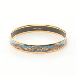 Hermes HERMES Emaille PM Bangle GP (Gold Plated) Cloisonne Women's Gold Blue Multicolor