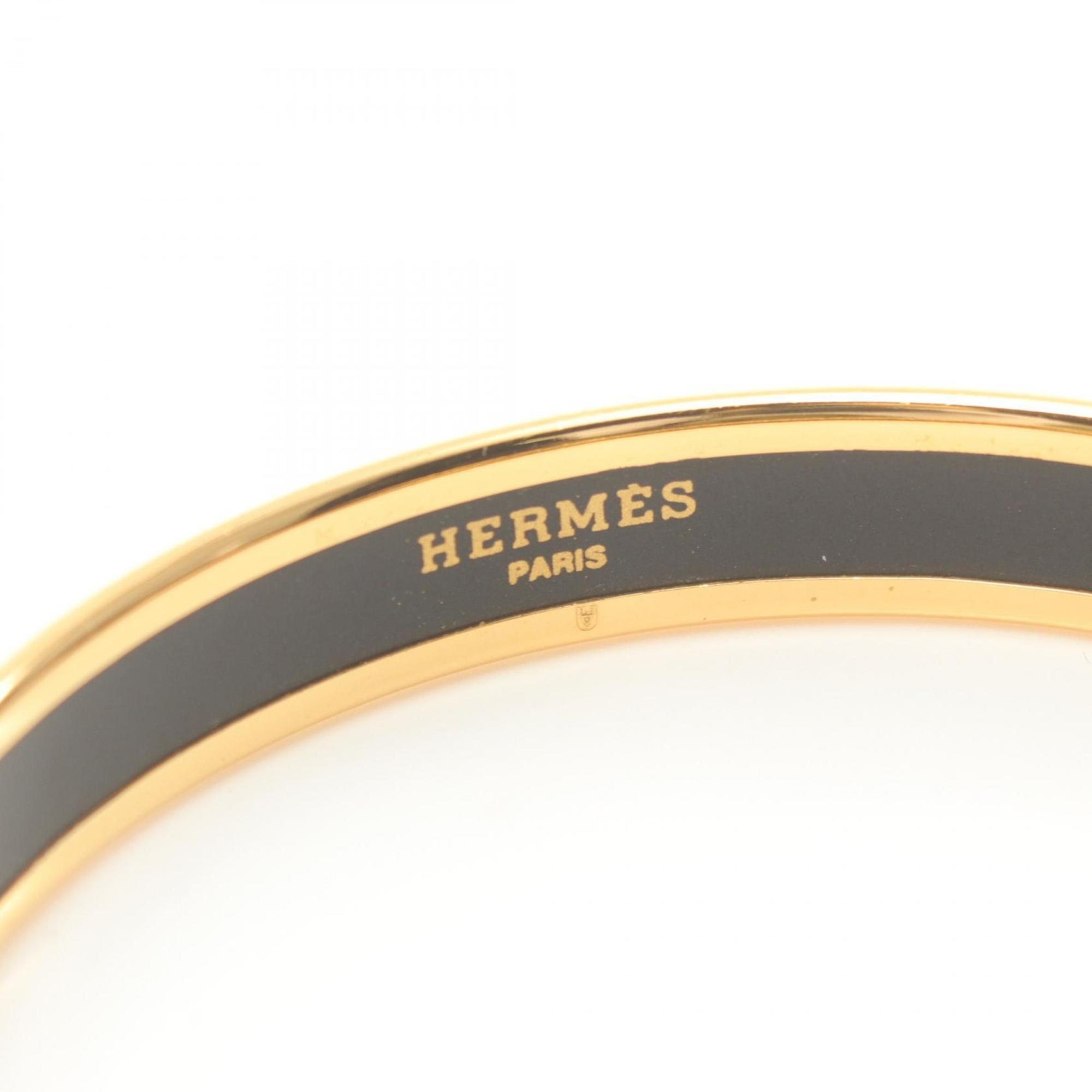 Hermes HERMES Emaille PM Bangle GP (Gold Plated) Cloisonne Women's Gold Blue Multicolor