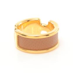 Hermes HERMES Olympe PM Ring GP (Gold Plated) Epsom Leather Women's Gold Brown