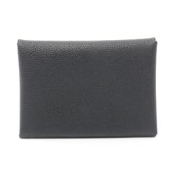 Hermes HERMES Calvi Duo Wallet/Coin Case Wallet Veau Madame Women's Black