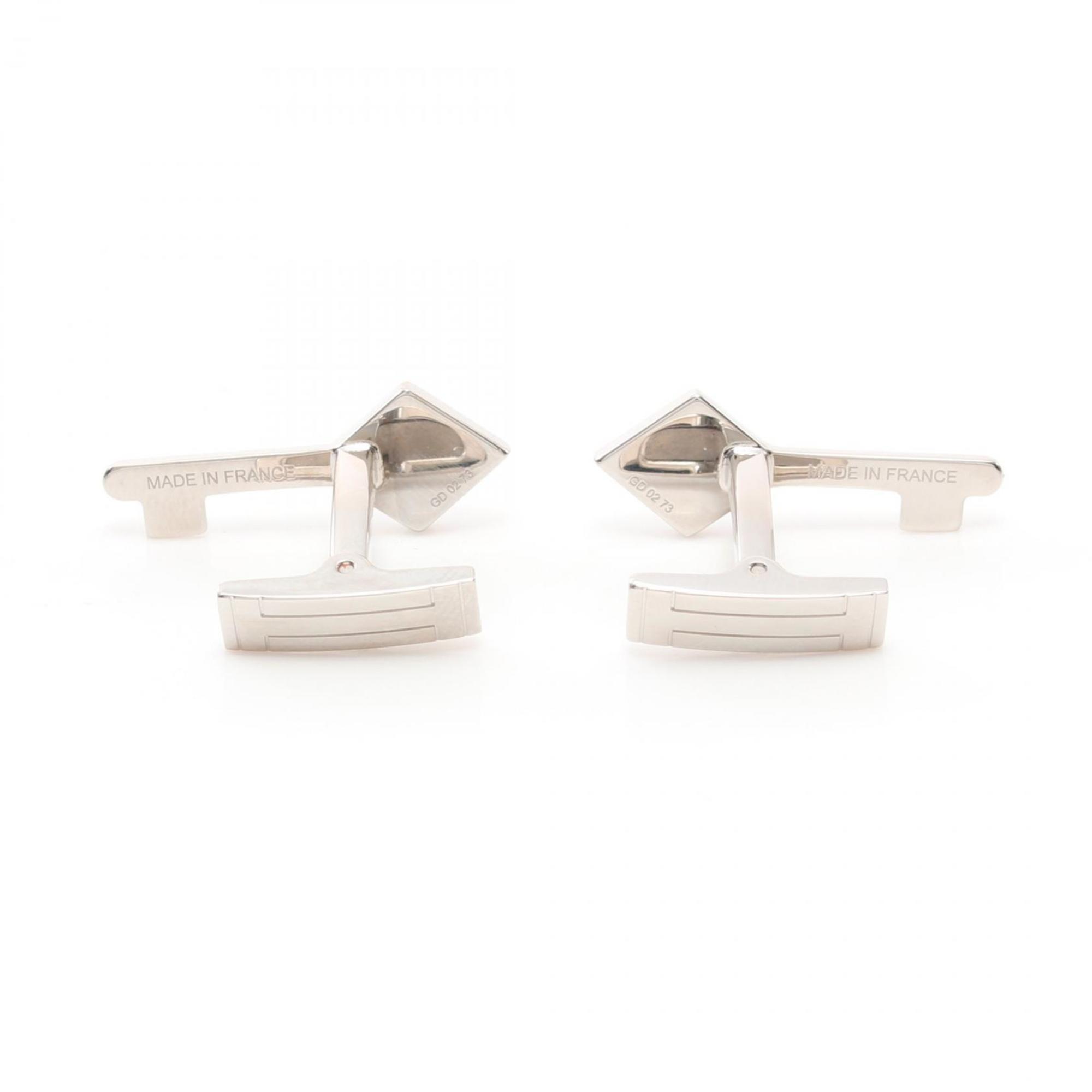 HERMES Cufflinks Metal Men's Silver Black