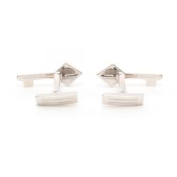 HERMES Cufflinks Metal Men's Silver Black