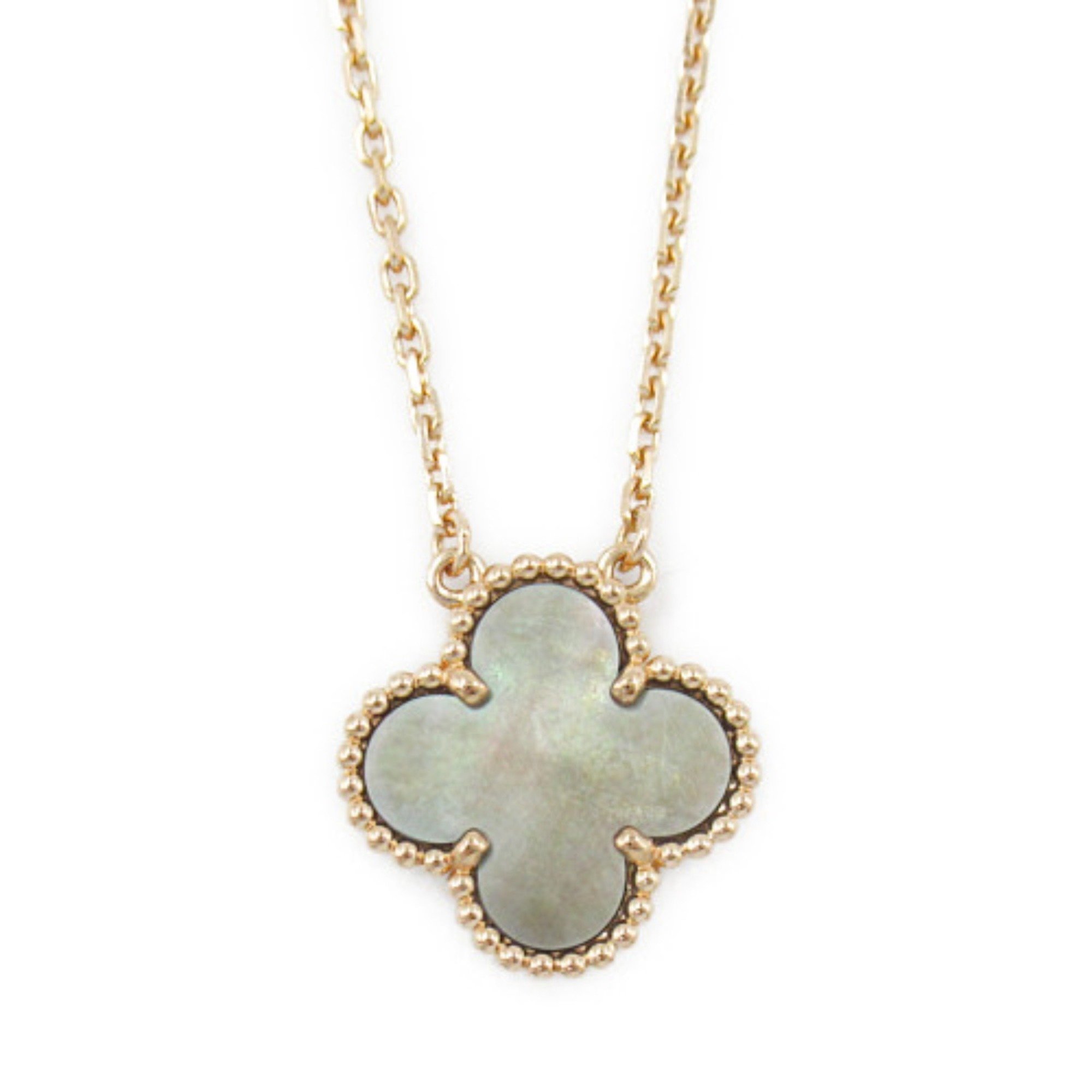 Van Cleef & Arpels Alhambra Necklace Mother of Pearl K18PG (Pink Gold) Ladies Grey VCARP4KK00