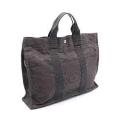 Hermes HERMES Air Line MM Tote Bag Nylon Canvas Men's Women's Gray