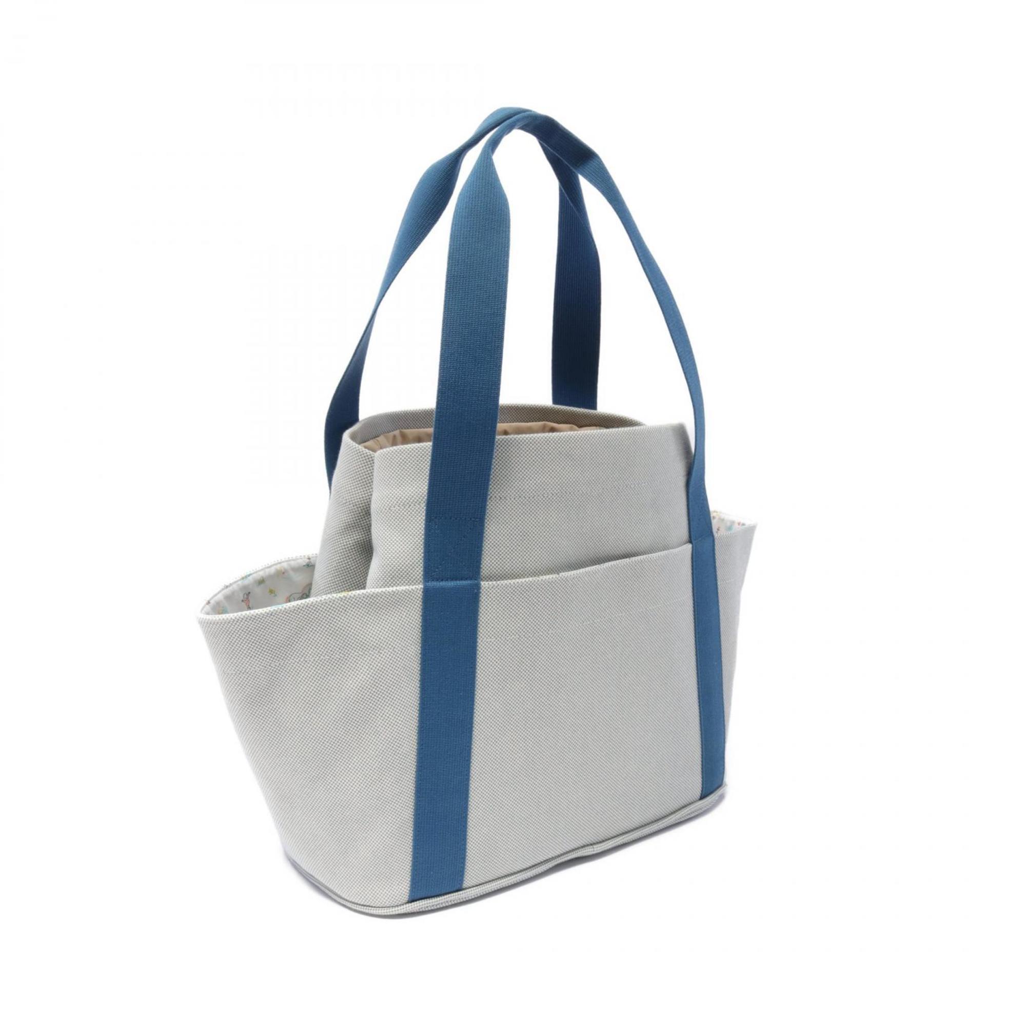 Hermes HERMES Cabriole Mother's Bag Tote Toile H Women's Blue White