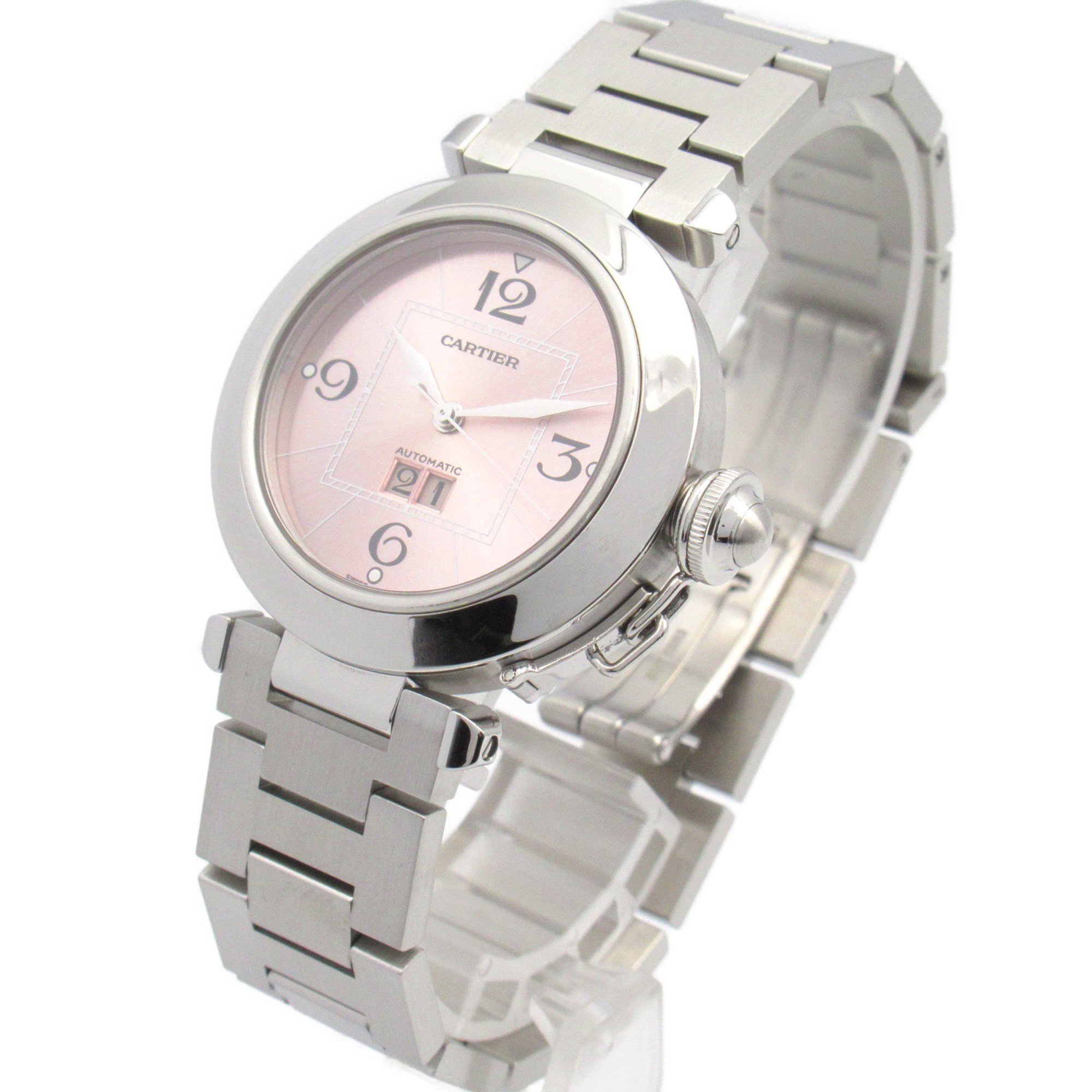 Cartier Pasha C Big Date Watch Stainless Steel Boys Pink W31058M7