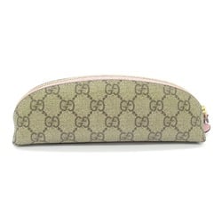 GUCCI Daisy Duck Pencil Case Coated Canvas Leather Women's Beige Pink 662129