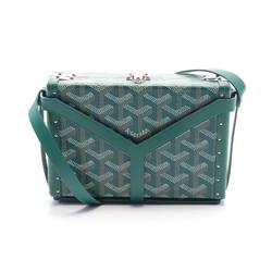 GOYARD Menodiaire Trunk Shoulder Bag Coated Canvas Leather Women's Green Brown Multicolor