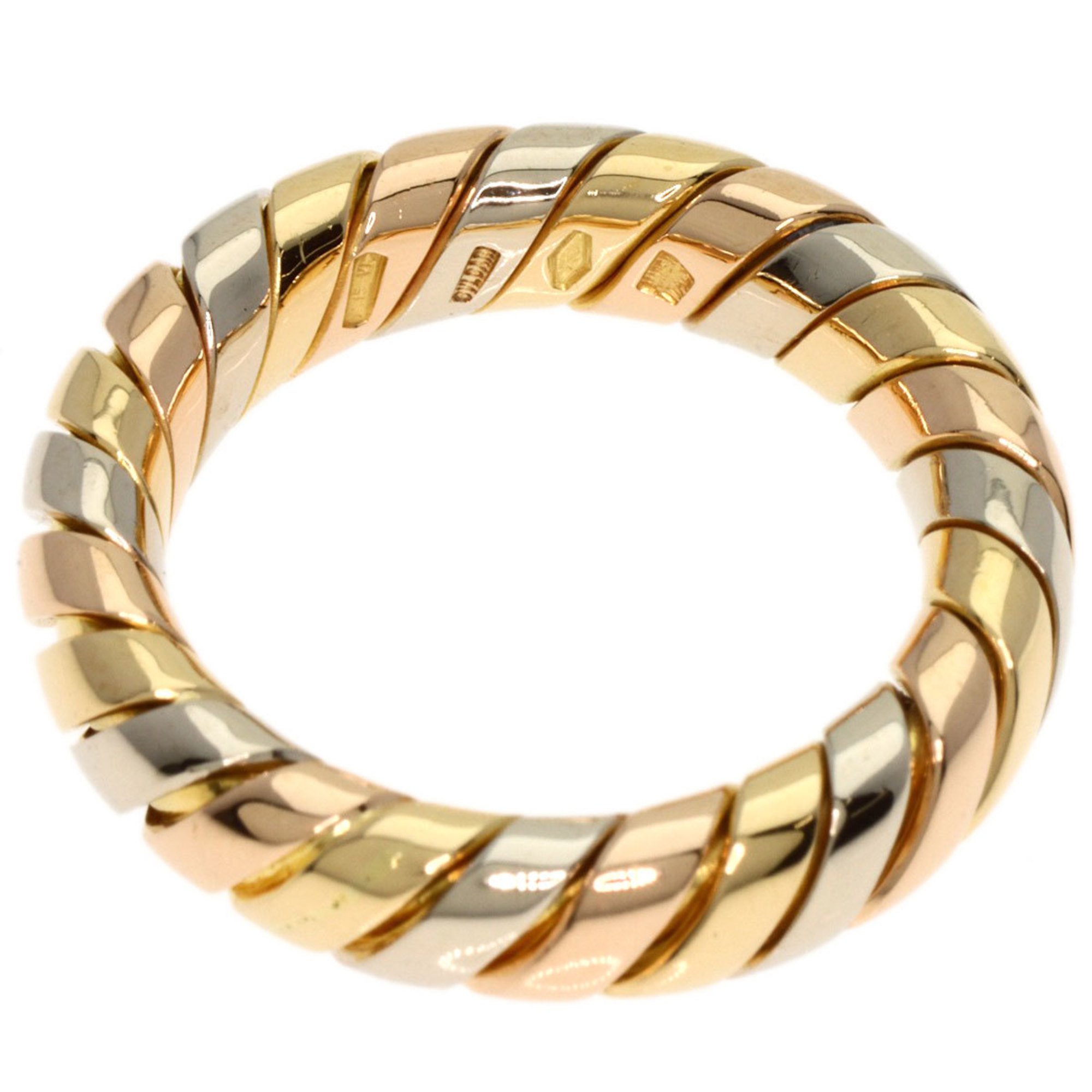 BVLGARI Tubogas Ring, 18K Yellow Gold, 18PG, 18WG, Women's