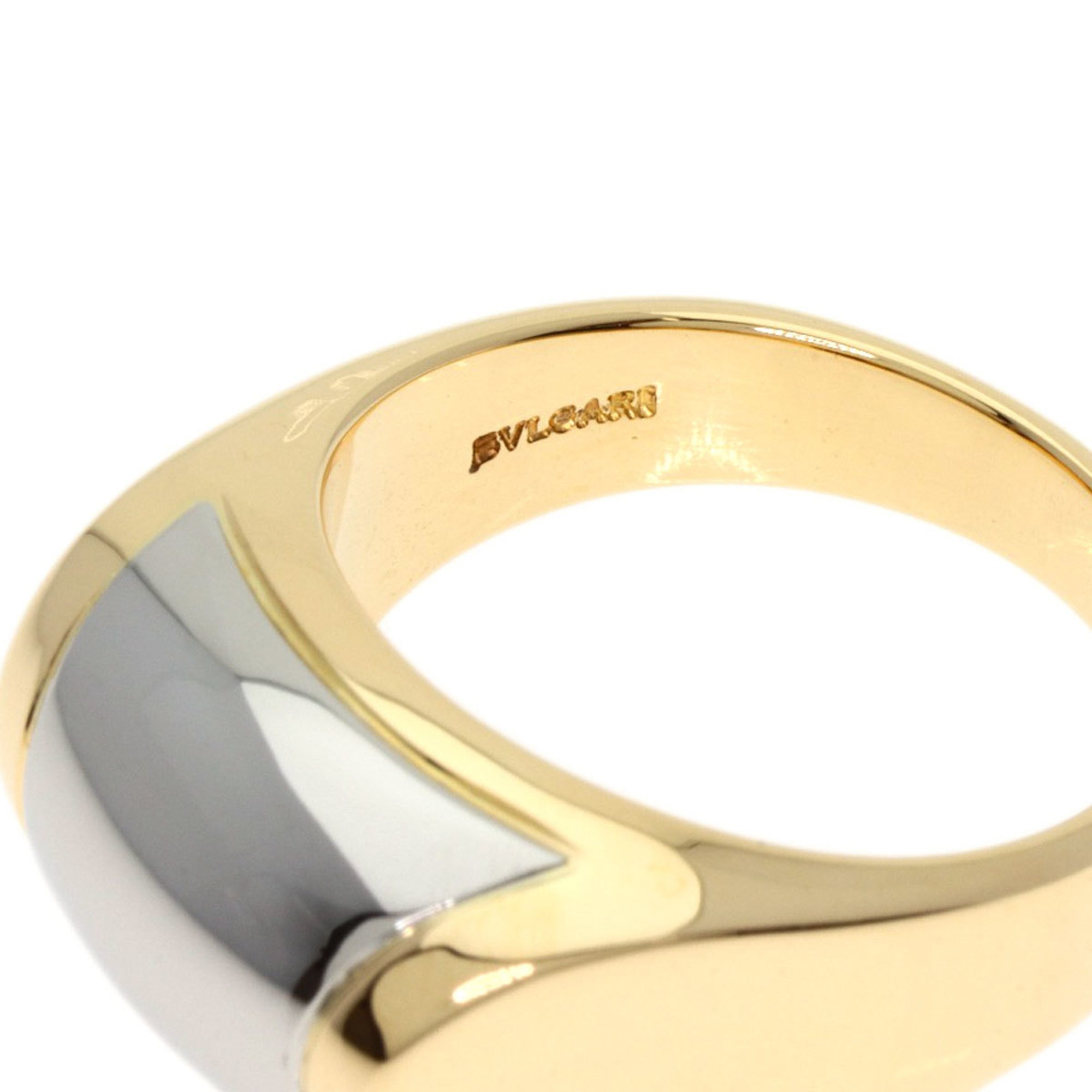 BVLGARI Tronchetto Ring, 18K Yellow Gold, Stainless Steel, Women's