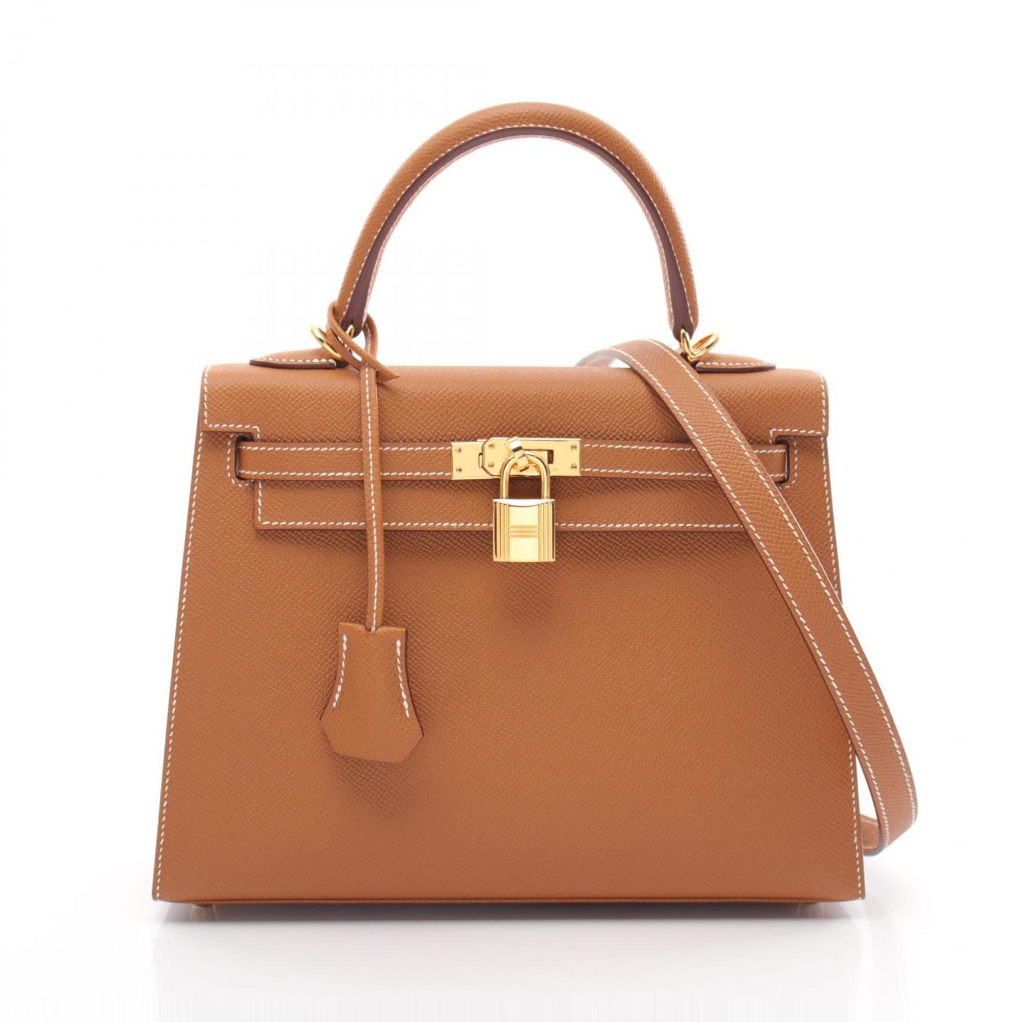 Hermes HERMES Kelly 25 Handbag Bag Epsom Leather Women's Brown