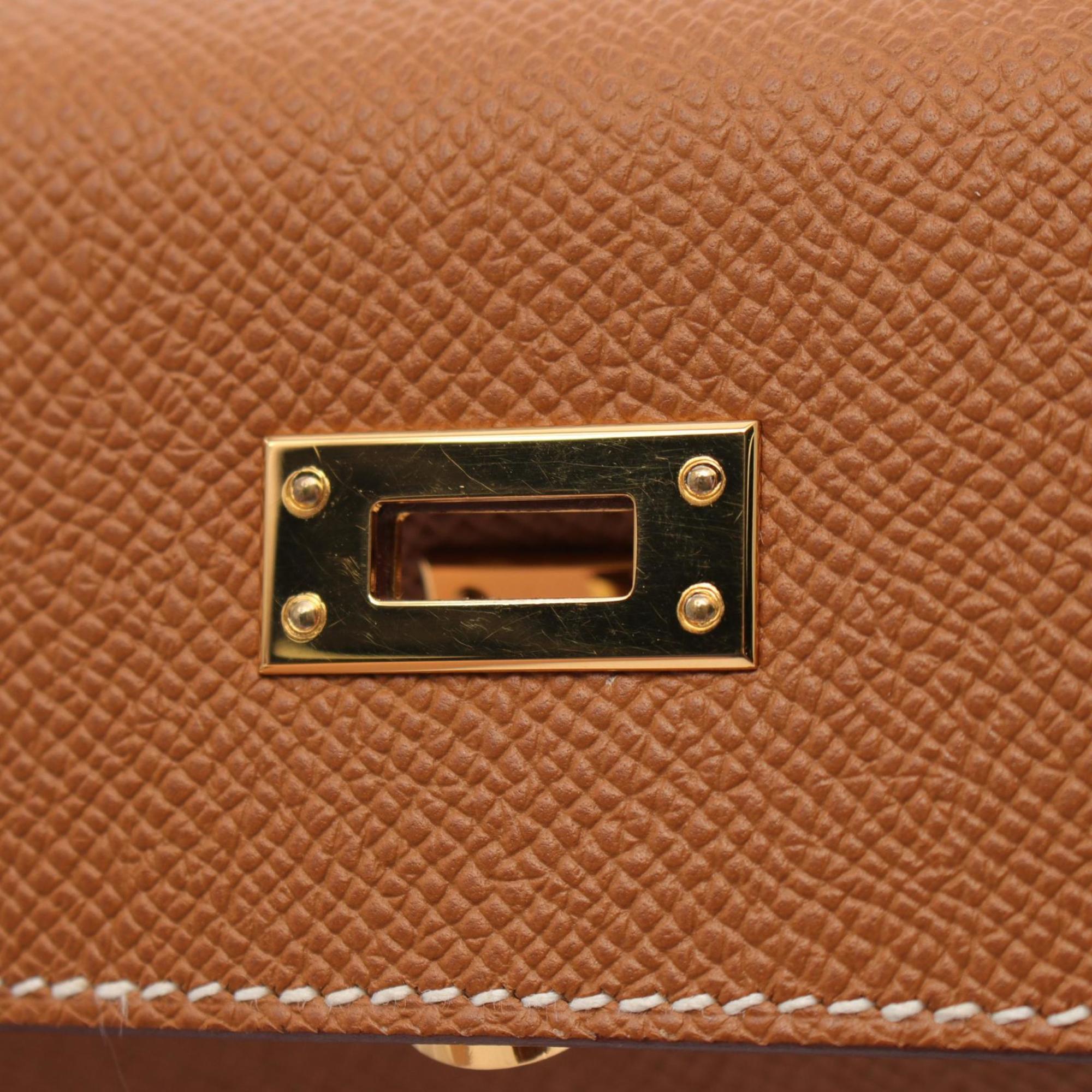 Hermes HERMES Kelly 25 Handbag Bag Epsom Leather Women's Brown