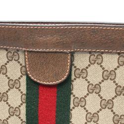 Gucci Old GG Plus Sherry Line Second Bag Clutch Coated Canvas Leather Men's Women's Beige Multicolor 89-01-002