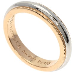 Tiffany & Co. Milgrain Ring, 18K Pink Gold, PT950, Women's, TIFFANY