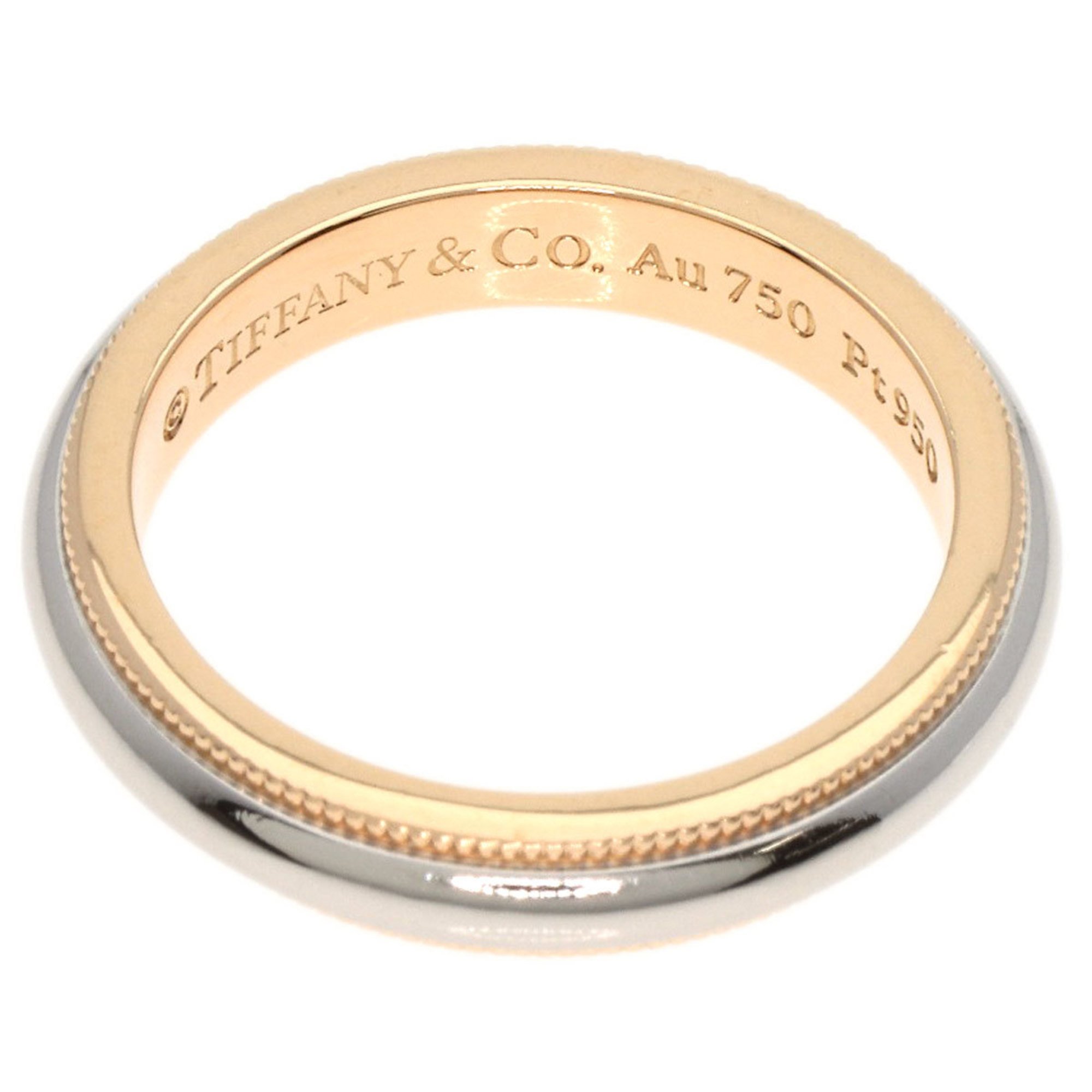 Tiffany & Co. Milgrain Ring, 18K Pink Gold, PT950, Women's, TIFFANY