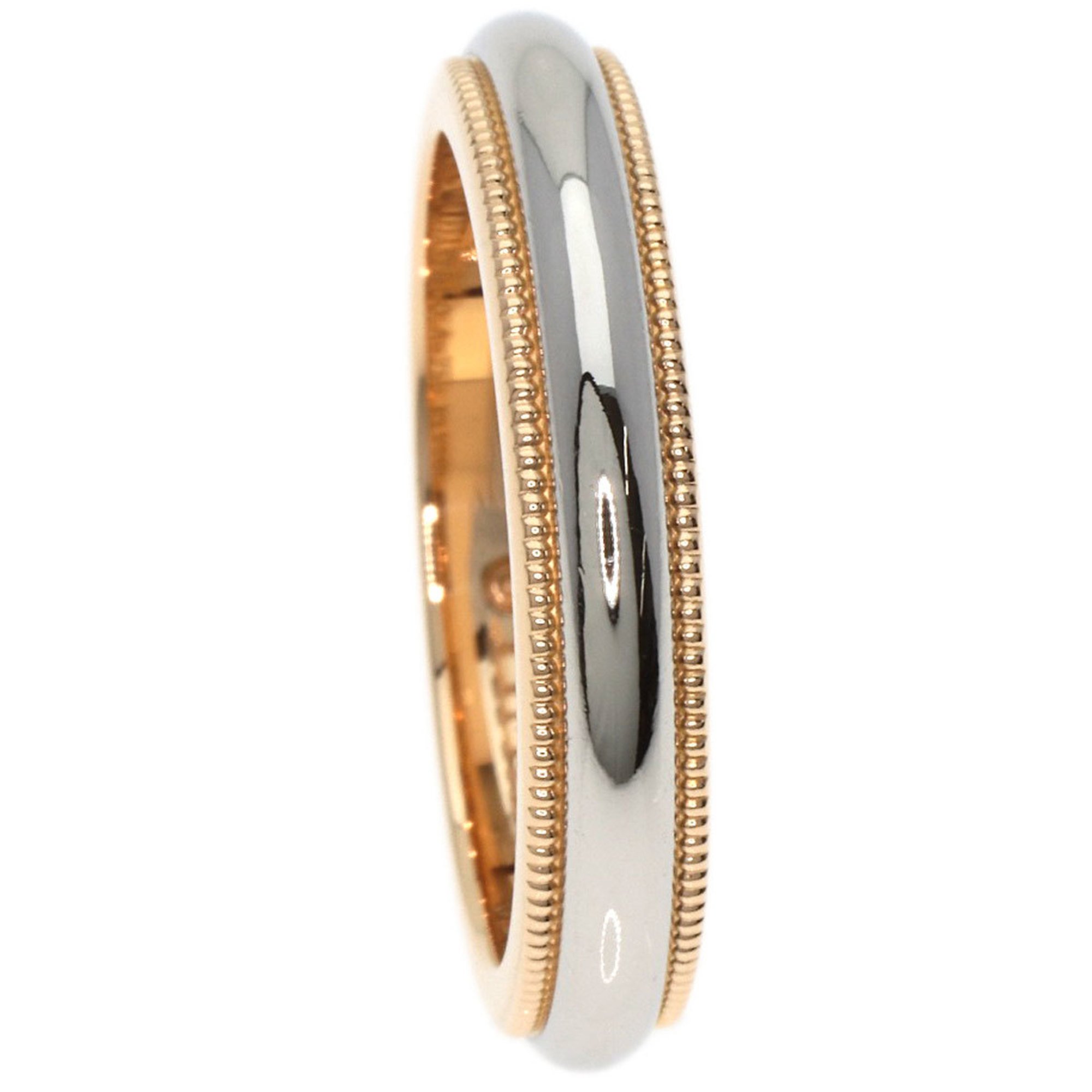 Tiffany & Co. Milgrain Ring, 18K Pink Gold, PT950, Women's, TIFFANY